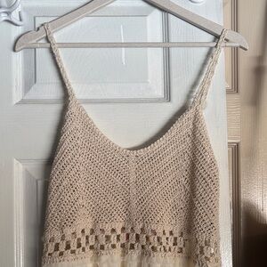 Elegant Cream Crochet Women Top
